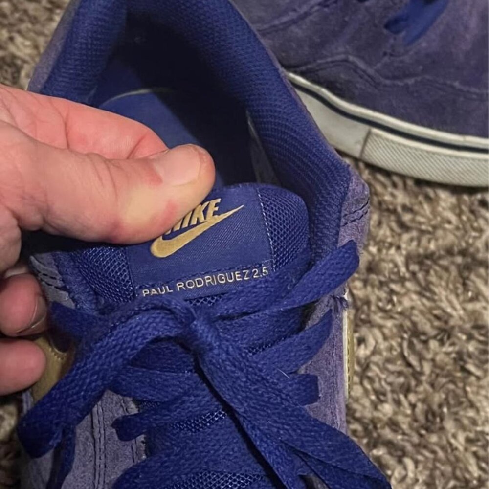 Nike Zoom Paul Rodriguez 2.5 Swan Blue/Gold size 9 (rare) - Picture 3 of 5